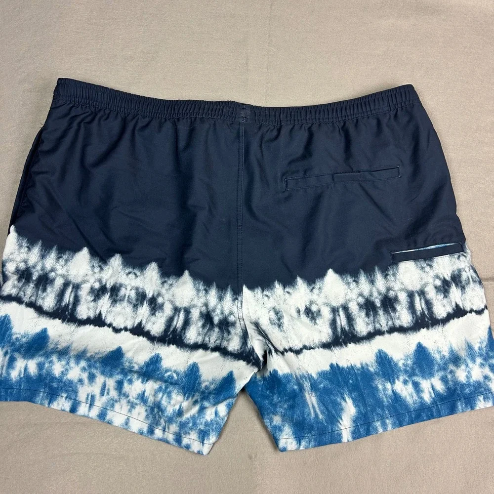 Huk Performance Fishing Swim Trunks Mens 3XL Navy Blue White Tie Dye H2000143